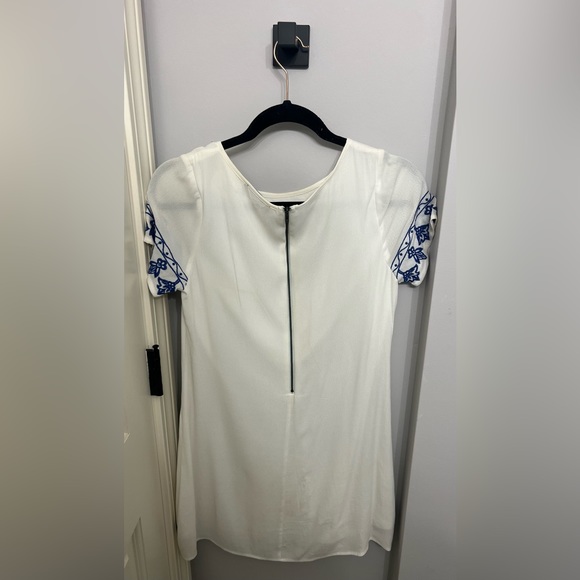 Lulus White and Blue Embroidered Dress - Picture 3 of 3